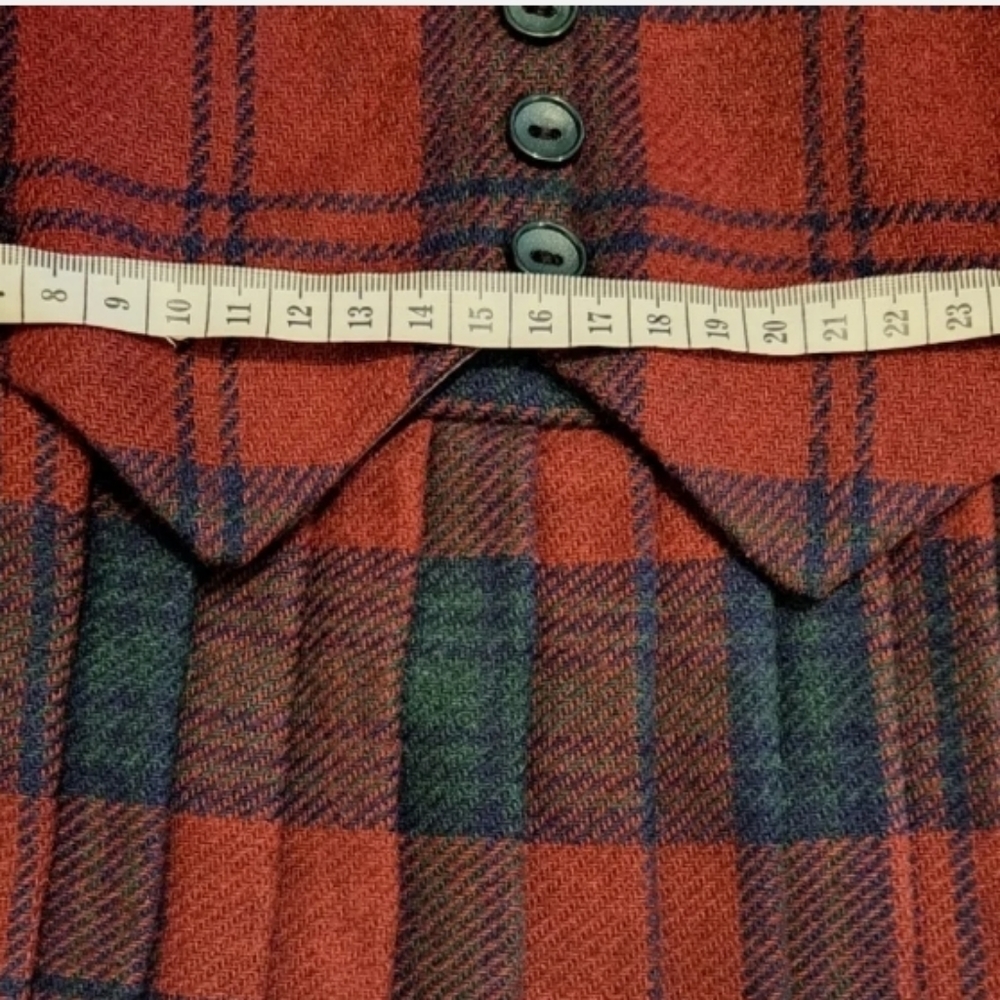 Cobra Wool Mixture Made In Ireland Tartan Plaid Pleated Girls Jumper Dress - Picture 8 of 12